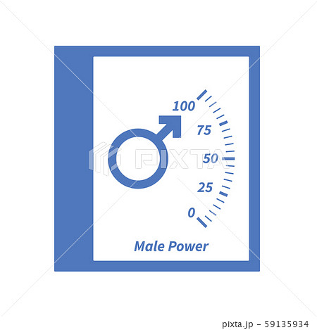 Male sex power symbol as measuring device hand. 59135934