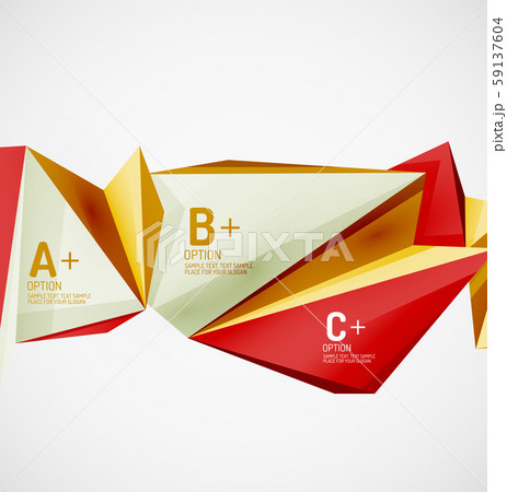 Low poly design 3d style, origami template with infographics. Option steps illustration Low poly design 3d style, origami template with infographics. Option steps illustration 59137604