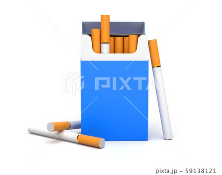 Blue open pack of cigarettes 59138121