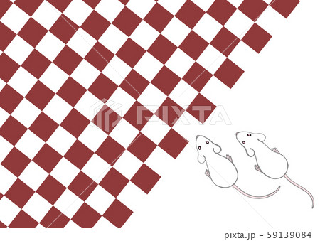 ねずみをモチーフに和紋様をあしらった和柄カット 59139084