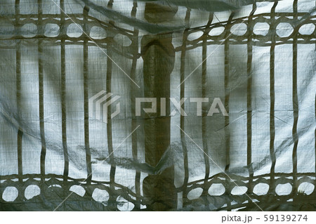 Construction awning on the decorative fence Construction awning on the decorative fence 59139274