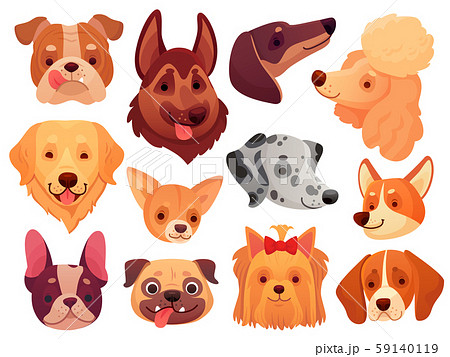 Cute Dog Face Puppy Pets Dogs Animals Breed のイラスト素材