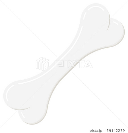 Cartoon white dog or human bone icon template isolated on white background. 59142279