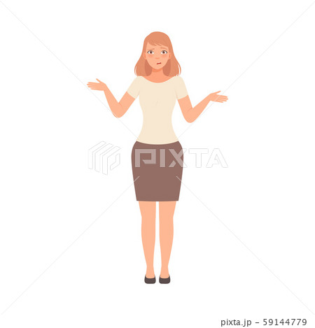 The girl does not understand what is happening illustration vector The girl does not understand what is happening illustration vector 59144779