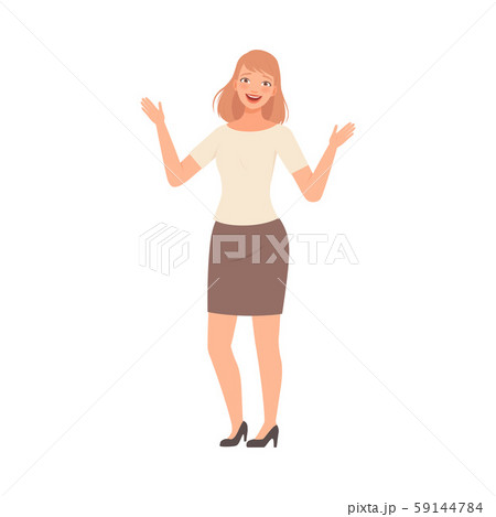 The girl emotionally tells something illustration vector 59144784