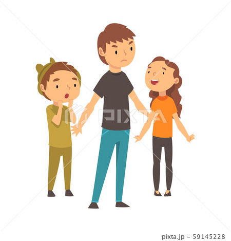 Three children express different emotions cartoon vector illustration Three children express different emotions cartoon vector illustration 59145228
