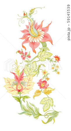 Fantasy flowers in retro, vintage, jacobean 59145539