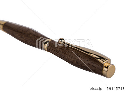Elegant wooden ballpoint pen on a white background Elegant wooden ballpoint pen on a white background 59145713