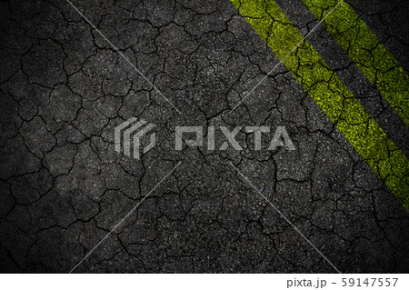 Crack road texture with two yellow 59147557