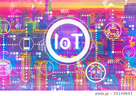 IoT theme with downtown San Francisco skyline 59149691