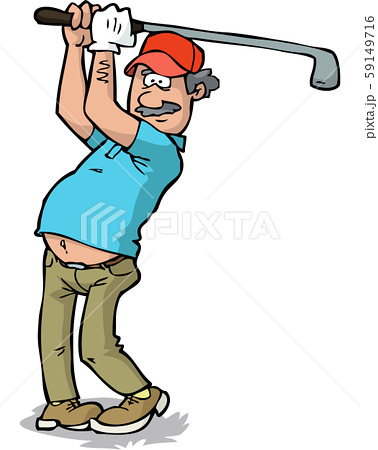 Old Male Golfer Epsのイラスト素材