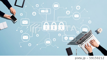 Email security theme with people working together 59150212