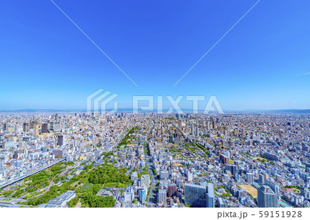 大阪 都市景観 あべのハルカスから北方向 大阪 都市景観 あべのハルカスから北方向 59151928