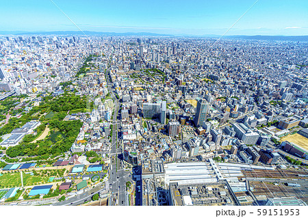 大阪　都市景観　あべのハルカスから北方向　　　　 59151953