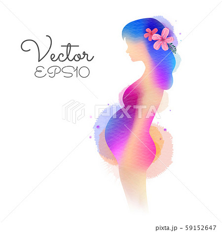 Pregnant woman silhouette plus abstract water 59152647