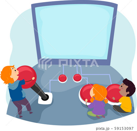 Stickman Kids Arcade Game Joystick Illustration Stickman Kids Arcade Game Joystick Illustration 59153097