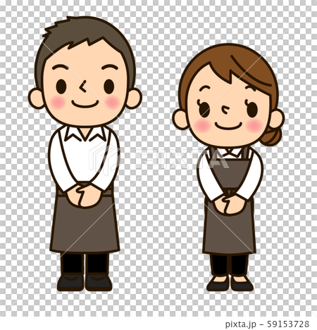 Barista man and woman smile - Stock Illustration [59153728] - PIXTA