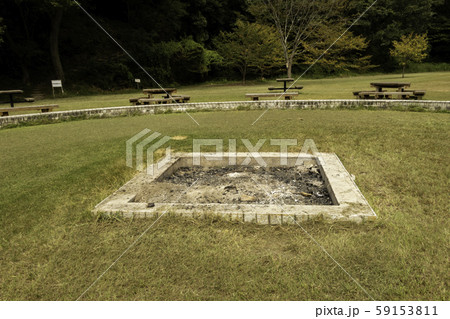 早島ふれあいの森公園　キャンプ場　キャンプファイヤー　岡山県都窪郡早島町 59153811