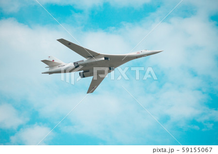 Millitary airplane in the blue sky 59155067