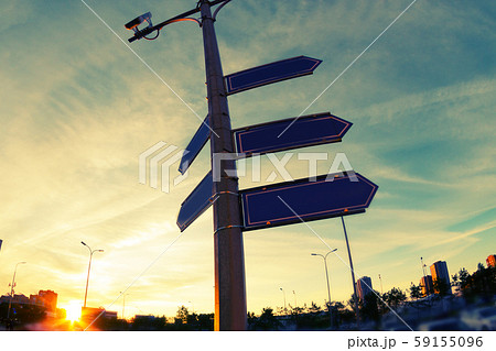 Arrow pointer on street 59155096