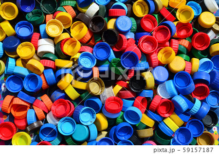 Plastic bottle caps background. Plastic bottle caps background. 59157187