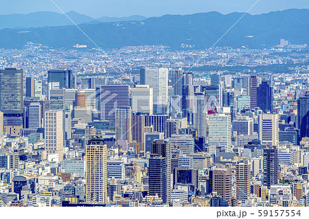 大阪　都市景観　北区、中央区方面　　 59157554