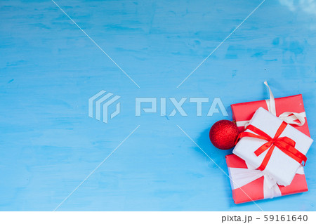 lots of christmas presents for Christmas and new year on a blue background 59161640
