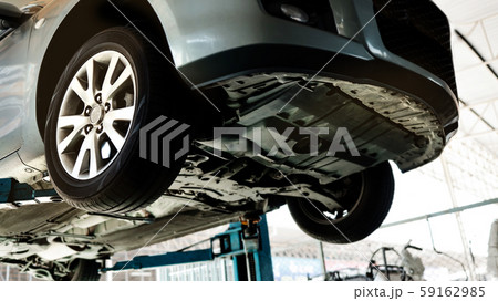 Car on the Lift Up Machine at the Car Repair 59162985