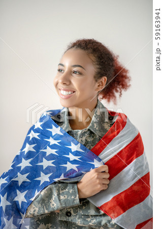 Young military woman feeling excited before going to work 59163941