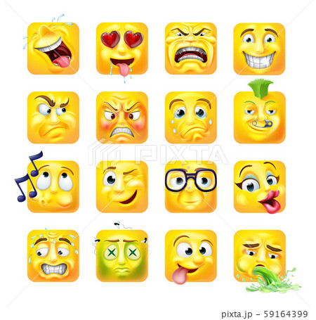 Emoji Emoticon Faces 3d Icon Cartoon Character Set 59164399