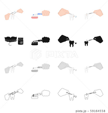 Vector design of tooth and happy symbol. Collection of tooth and whitening stock symbol for web. 59164558