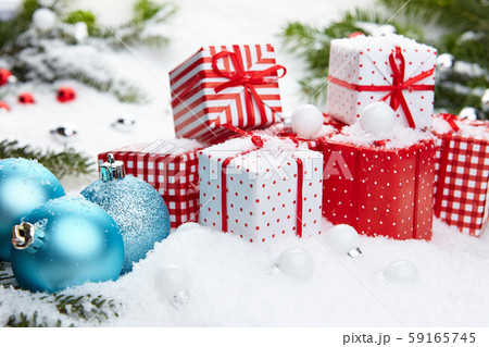 Red and white  xmas decoration on holiday 59165745