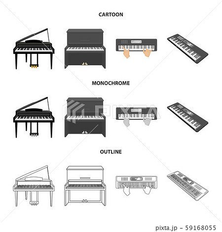 Isolated object of music and piano sign. Collection of music and song stock vector illustration. 59168055