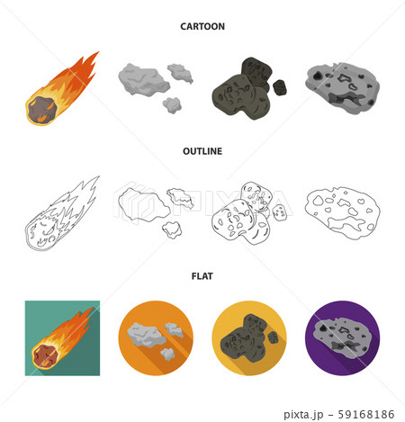 Isolated object of shooting and fire logo. Set of shooting and asteroid vector icon for stock. Isolated object of shooting and fire logo. Set of shooting and asteroid vector icon for stock. 59168186