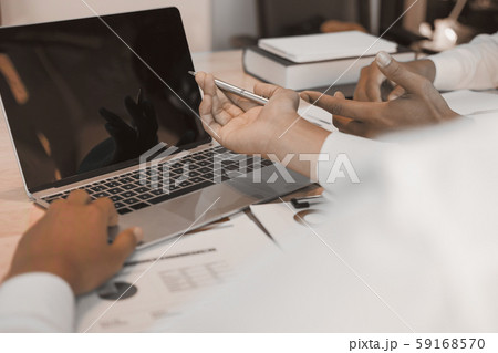 financial adviser analyzing performance revenue 59168570