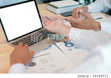 financial adviser analyzing performance revenue 59168571