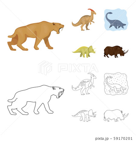 Vector design of animal and character logo. Set of animal and ancient vector icon for stock. 59170201