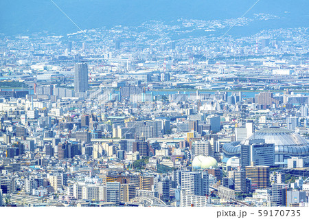 大阪　都市景観　大阪ドームとビル群 59170735
