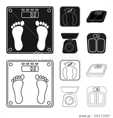 Vector design of weight and lab icon. Collection of weight and kitchen vector icon for stock. Vector design of weight and lab icon. Collection of weight and kitchen vector icon for stock. 59171007