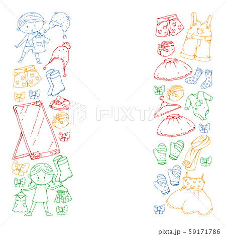 Children clothes. Background for babies, kids patterns. Children clothes. Background for babies, kids patterns. 59171786