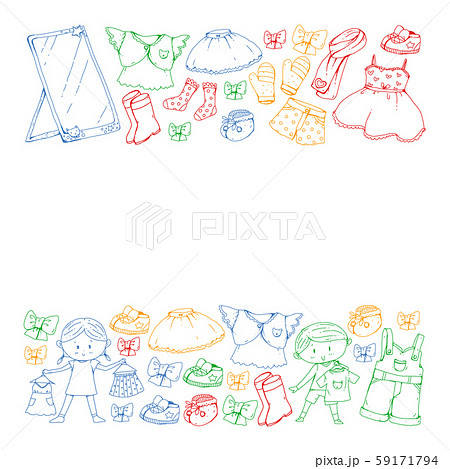 Children clothes. Background for babies, kids patterns. Children clothes. Background for babies, kids patterns. 59171794