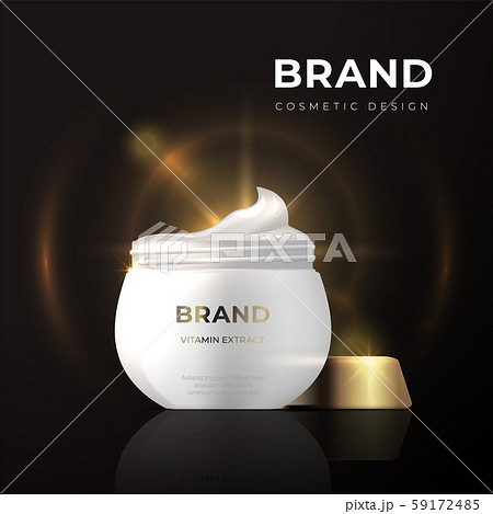 Realistic cosmetic package design. Beauty product 3D mockup cream container. Vector illustration 59172485
