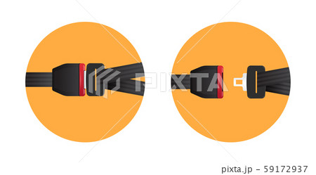 fasten your seat belt safe trip safety first concept locked and unlocked automobile seat belts sign 59172937