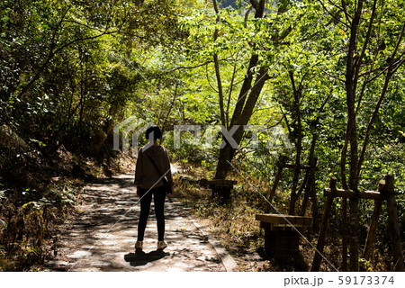 Asian woman hiking at the outdoor Asian woman hiking at the outdoor 59173374
