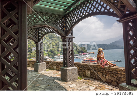 woman rest at a pavilion 59173695