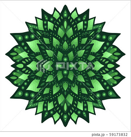 Isolated green floral pattern with stylized leaves 59173832