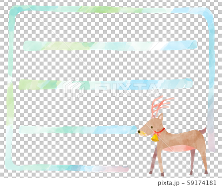 Watercolor style message card Christmas reindeer Watercolor style message card Christmas reindeer 59174181