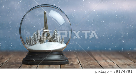 Eiffel tower in the snow globe glass ball. Travel Eiffel tower in the snow globe glass ball. Travel 59174791