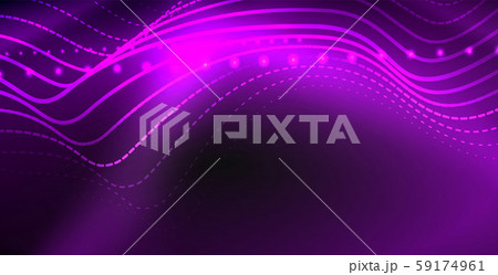 Glowing abstract wave on dark, shiny motion, magic space light. Techno abstract background Glowing abstract wave on dark, shiny motion, magic space light. Techno abstract background 59174961
