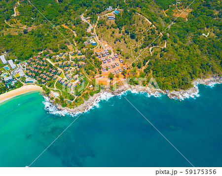 Aerial view of Patong beach with blue turquoise Aerial view of Patong beach with blue turquoise 59175356